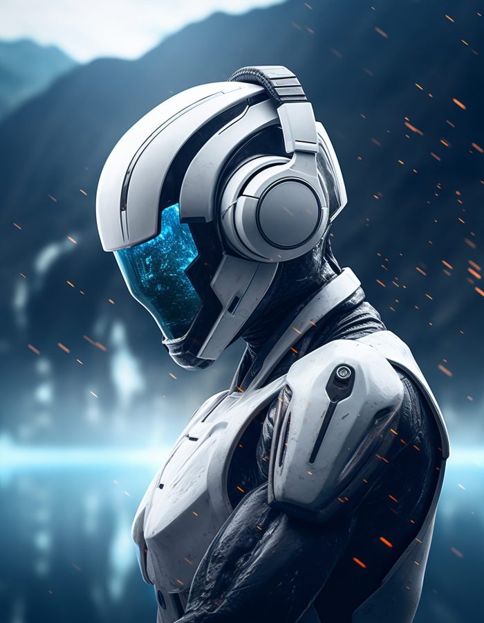 futuristic-robot-listening-music-headphones futuristic-robot-listening-music-headphones